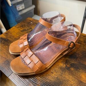 Tamaris Leather Woven Flat Slingback Sandals Size 42/US11